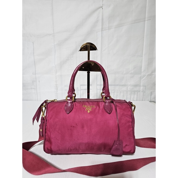 Prada Handbags - Prada Bauletto Baguettes Nylon Bag Pink